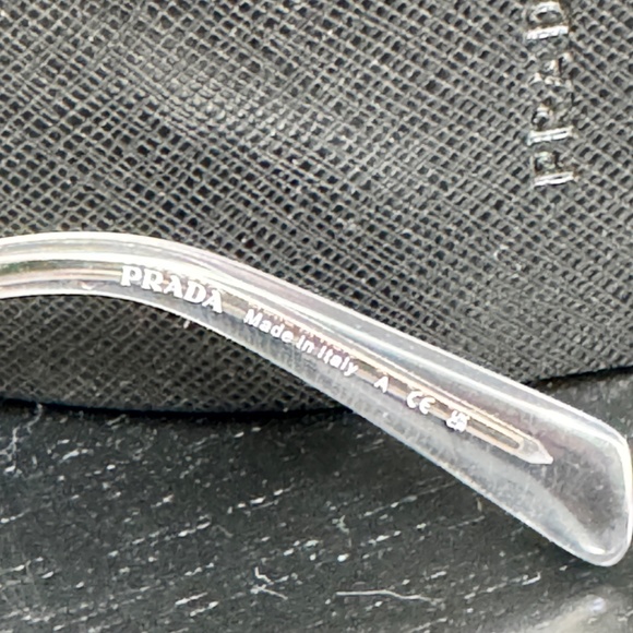 BRAND NEW in BOX Prada Symbole Sunglasses white triangle logo pale gold frame! - Picture 9 of 15